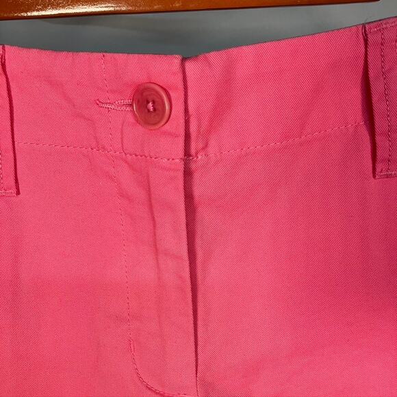 Talbots Stretch Chino Shorts Flat Front 6" Inseam Womens 10 Pink Golf Summer - Picture 3 of 14